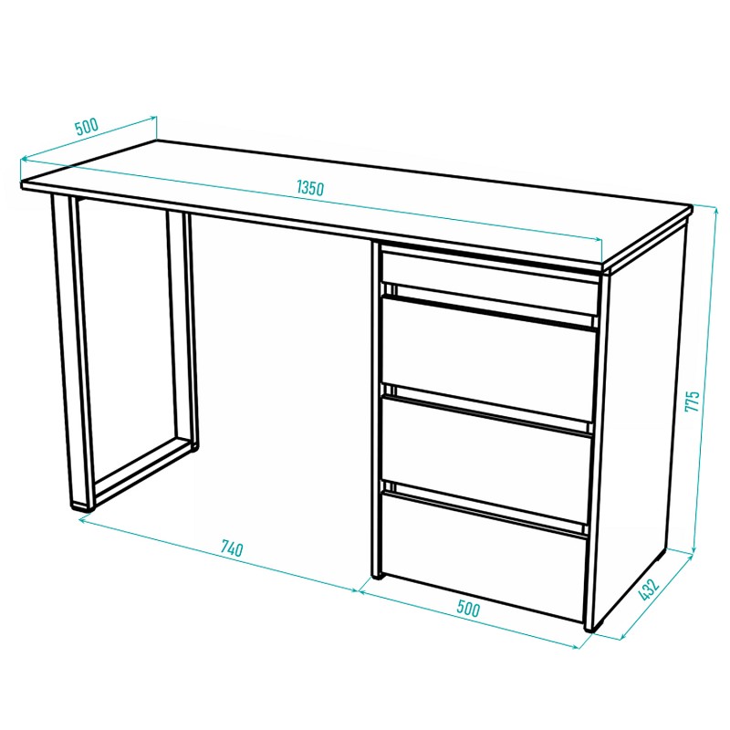 Стіл-комод трансформер Shiron-Jumbo (Ательє світлий) Knap Knap