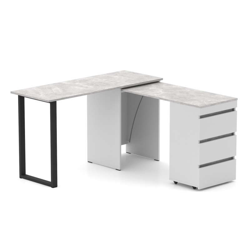 Стіл-комод трансформер Shiron-Jumbo (Білий та Ательє світлий) Knap Knap