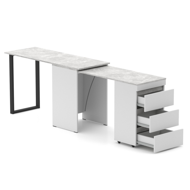 Стіл-комод трансформер Shiron-Jumbo (Білий та Ательє світлий) Knap Knap