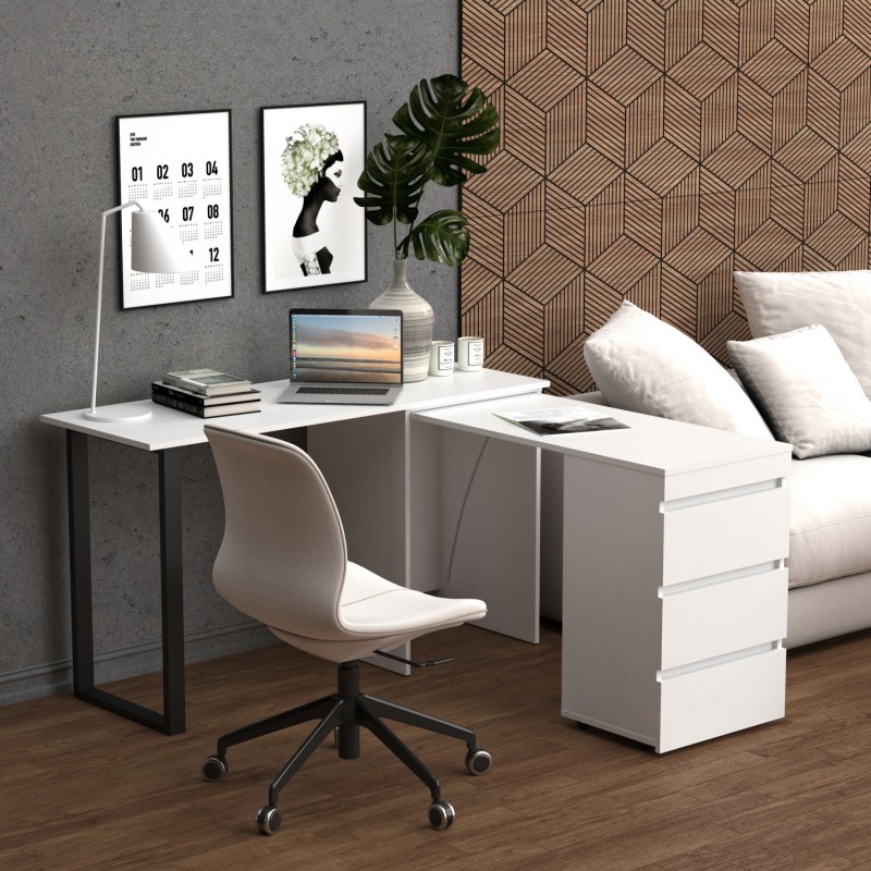 Стіл-комод трансформер Shiron-Jumbo (Білий та Ательє світлий) Knap Knap