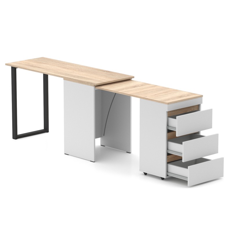 Стіл-комод трансформер Shiron-Jumbo (Білий та Дуб сонома) Knap Knap