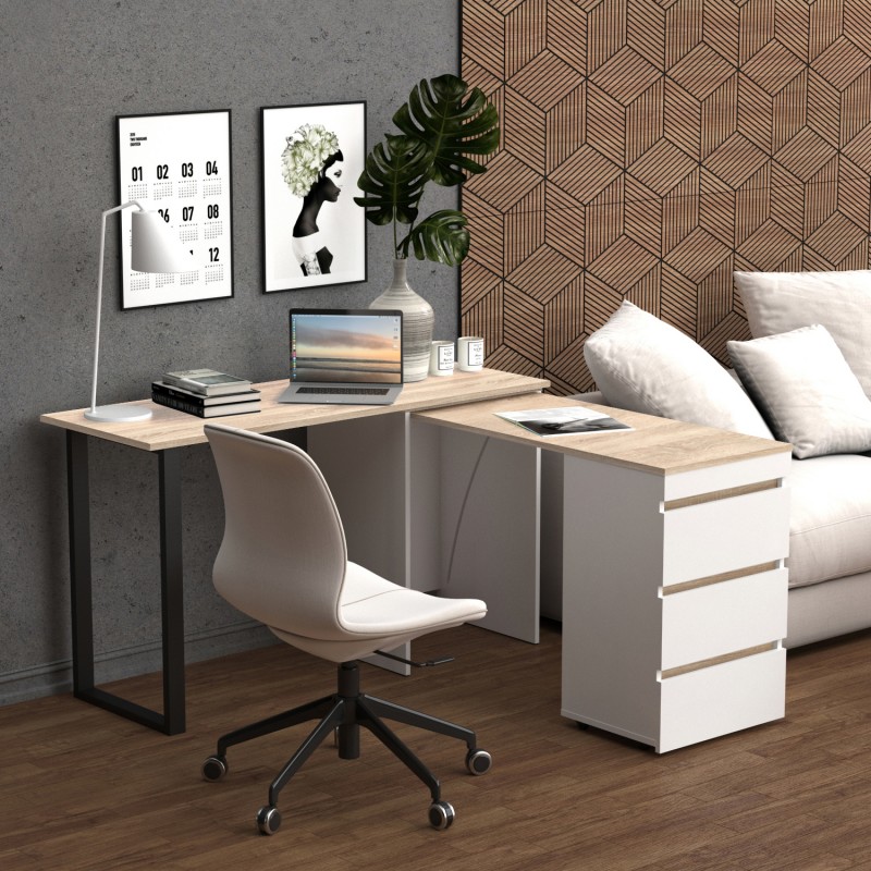 Стіл-комод трансформер Shiron-Jumbo (Білий та Дуб сонома) Knap Knap