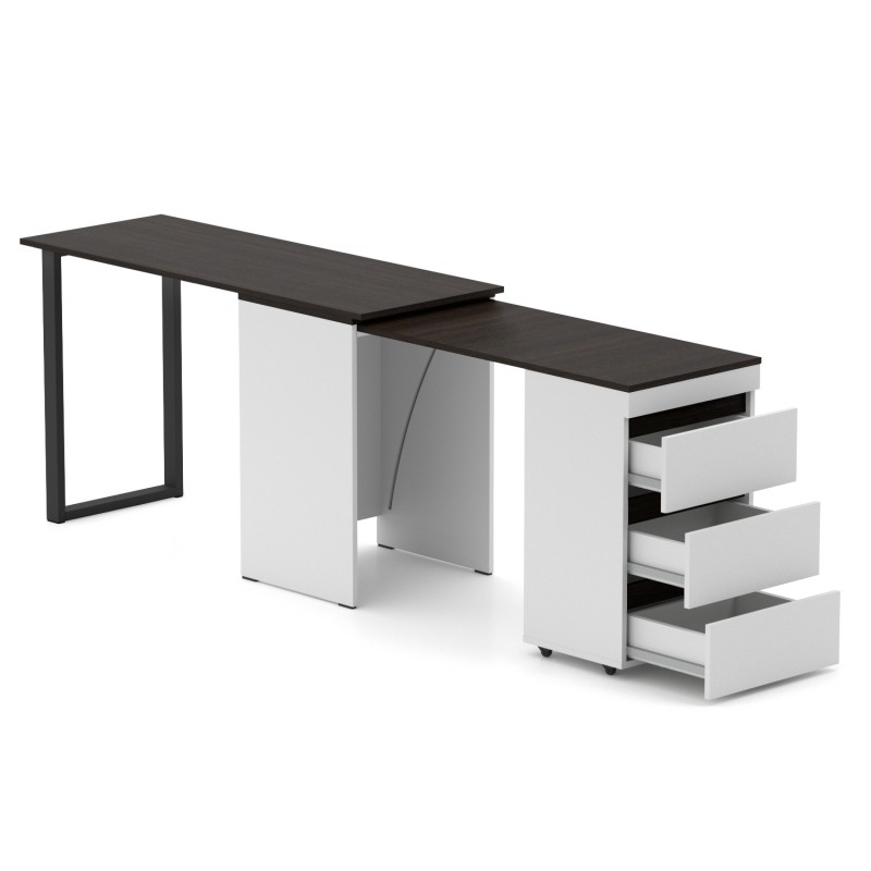 Стіл-комод трансформер Shiron-Jumbo (Білий та Венге) Knap Knap