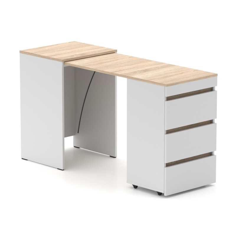 Стіл-комод трансформер Shiron (Білий та Дуб сонома) Knap Knap