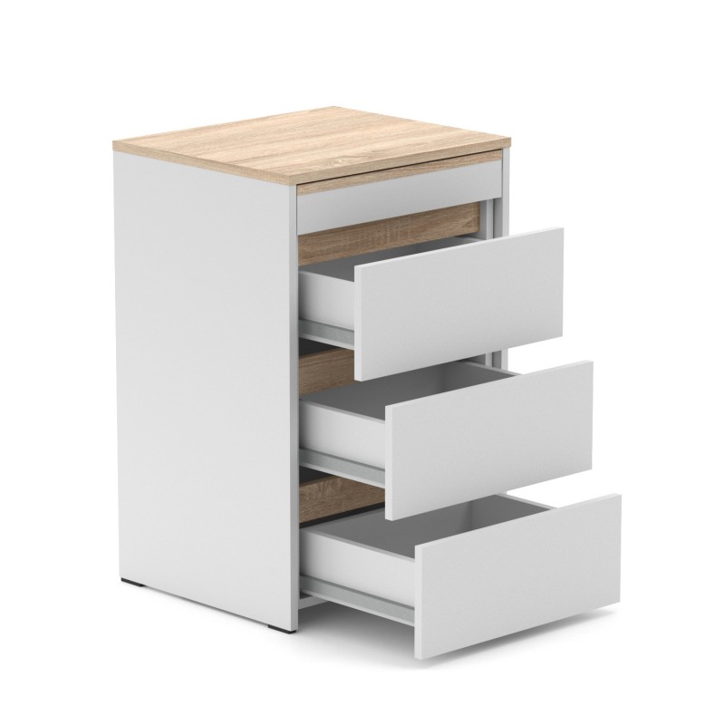 Стіл-комод трансформер Shiron (Білий та Дуб сонома) Knap Knap
