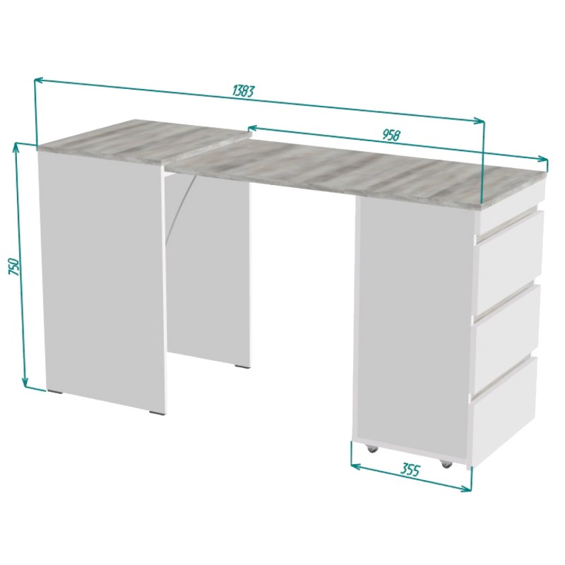 Стіл-комод трансформер Shiron (Венге) Knap Knap