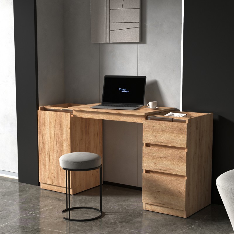 Стіл-комод трансформер розсувний Frenzy (Дуб крафт золотий) 
Knap Knap