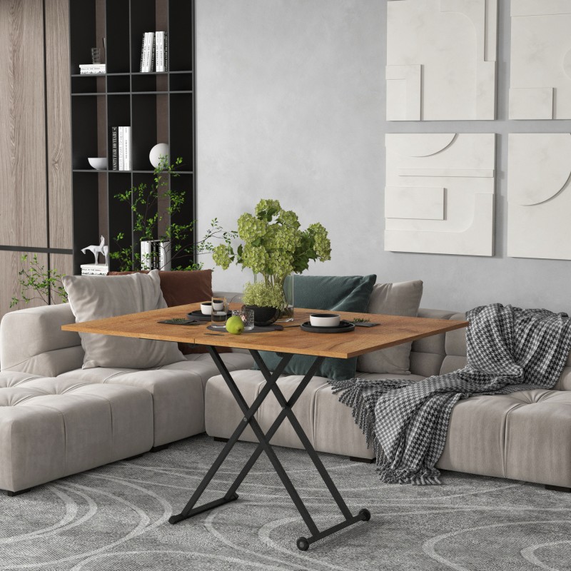 Стіл-трансформер з регулюванням висоти  розкладний Dragonfly (Дуб крафт золотий) Knap Knap