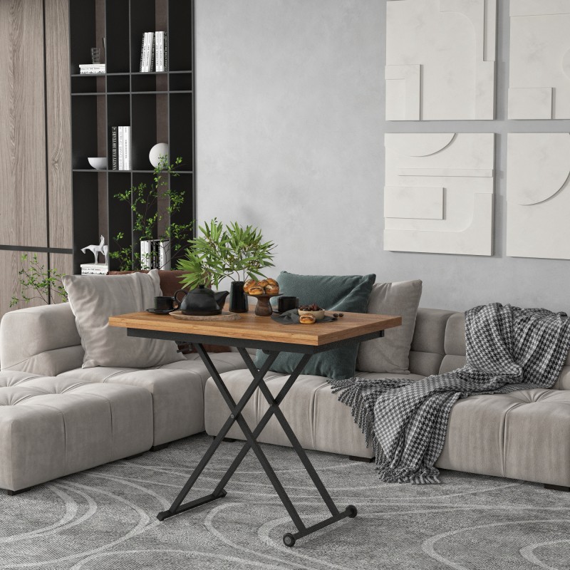 Стіл-трансформер з регулюванням висоти  розкладний Dragonfly (Дуб крафт золотий) Knap Knap