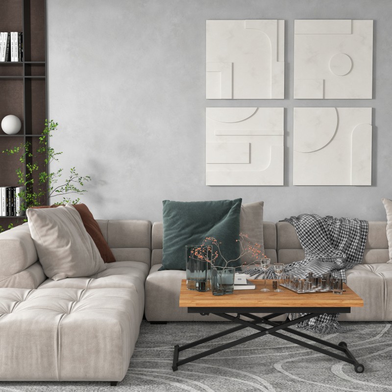 Стіл-трансформер з регулюванням висоти  розкладний Dragonfly (Дуб крафт золотий) Knap Knap