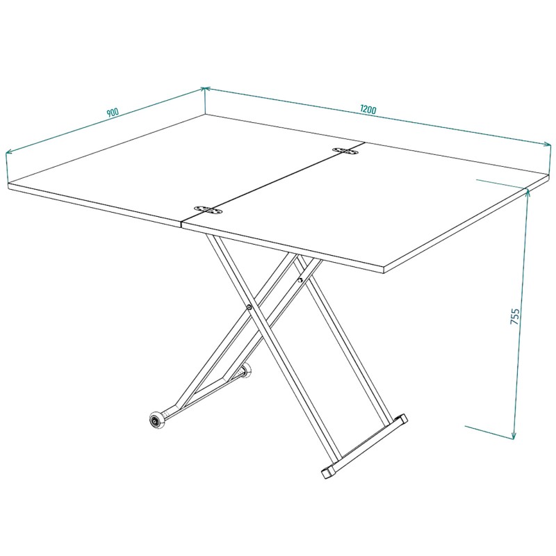 Стіл-трансформер з регулюванням висоти  розкладний Dragonfly (Дуб крафт золотий) Knap Knap