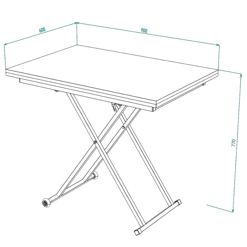 Стіл-трансформер з регулюванням висоти  розкладний Dragonfly (Дуб крафт золотий) Knap Knap
