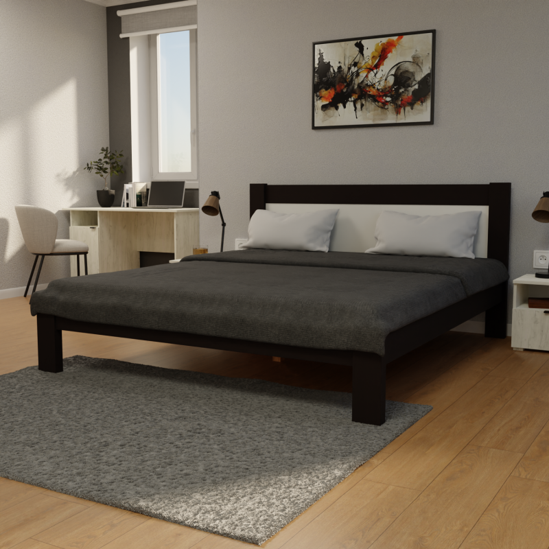 Двоспальне ліжко (дерево) Неаполь 180х200 Венге