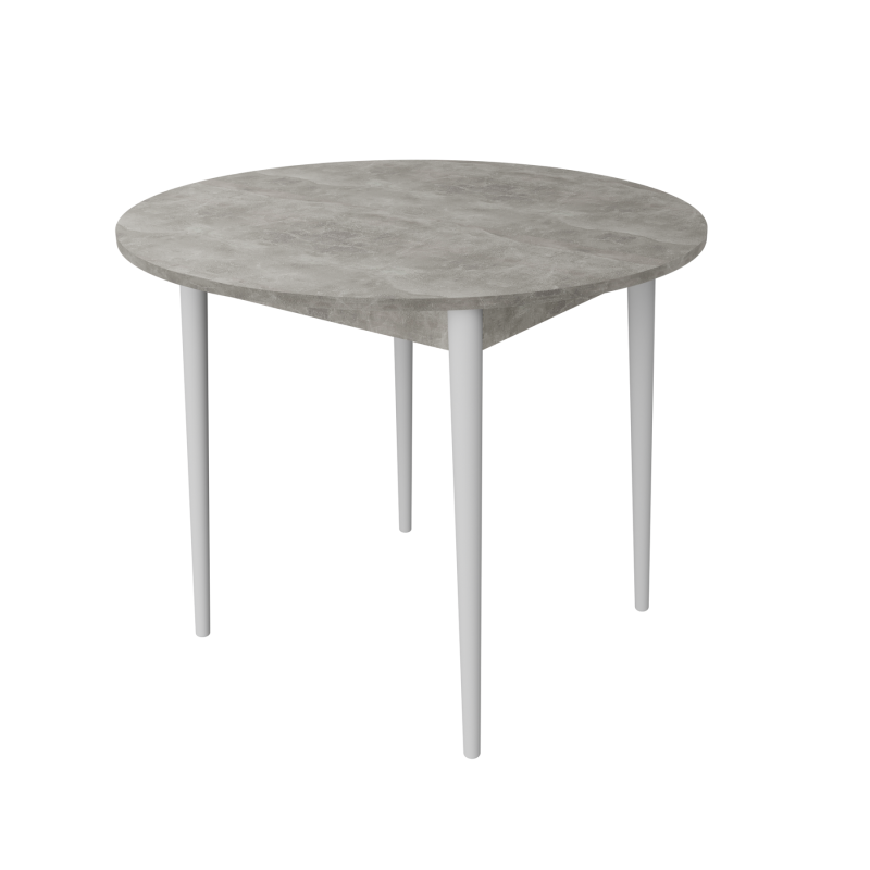 Круглий стіл Неман ДЕРІЛ Бетон/Білий