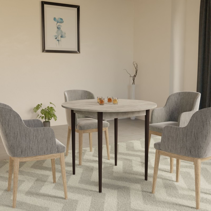 Круглий стіл Неман ДЕРІЛ Бетон/Венге