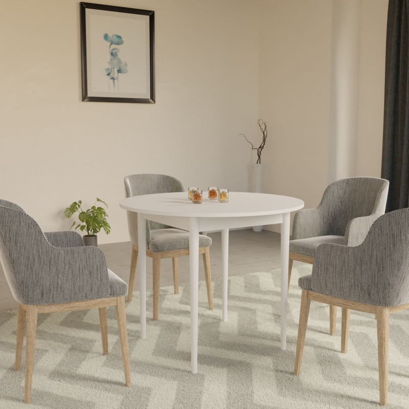 Круглий стіл Неман ДЕРІЛ Білий/Білий