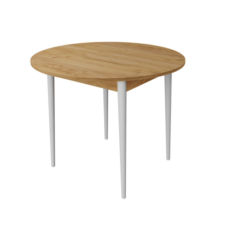 Круглий стіл Неман ДЕРІЛ Дуб крафт золотий/Білий