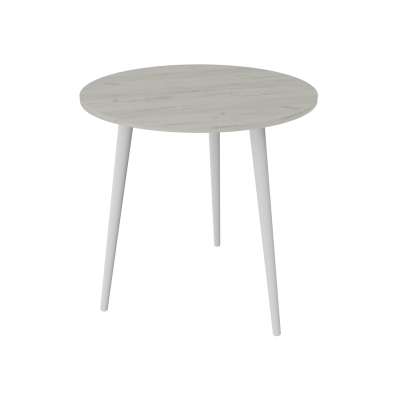 Круглий стіл Неман СЕТ-3 Дуб крафт білий/Білий