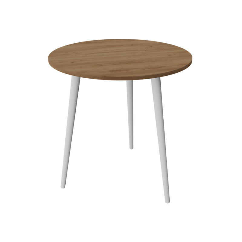 Круглий стіл Неман СЕТ-3 Дуб крафт золотий/Білий