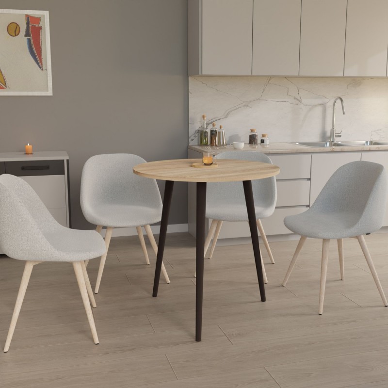 Круглий стіл Неман СЕТ-3 Дуб сонома/Венге