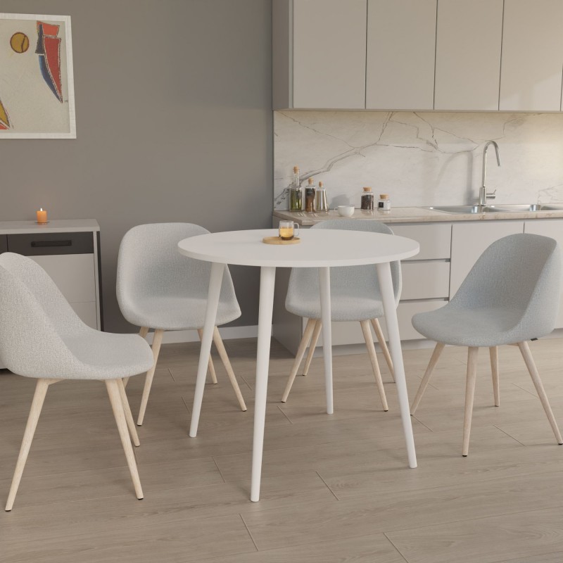 Круглий стіл Неман СЕТ-4 Білий/Білий