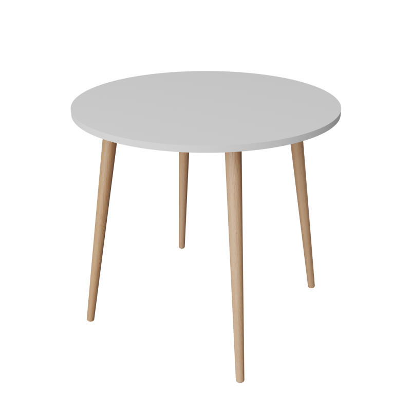 Круглий стіл Неман СЕТ-4 Білий/Лак