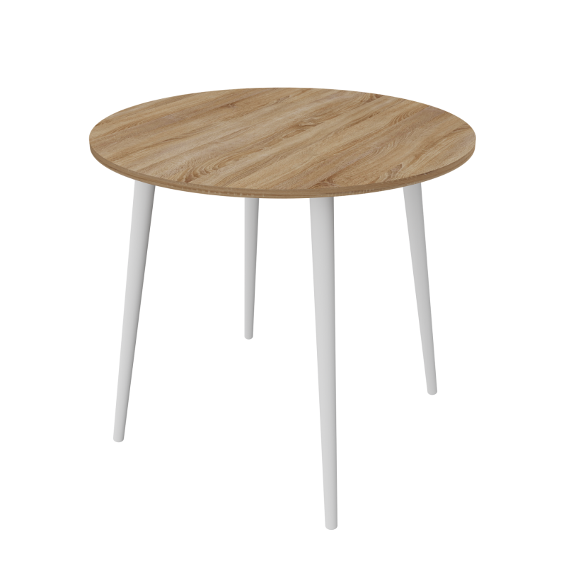 Круглий стіл Неман СЕТ-4 Дуб сонома/Білий