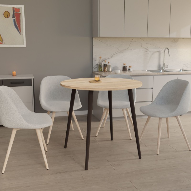 Круглий стіл Неман СЕТ-4 Дуб сонома/Венге