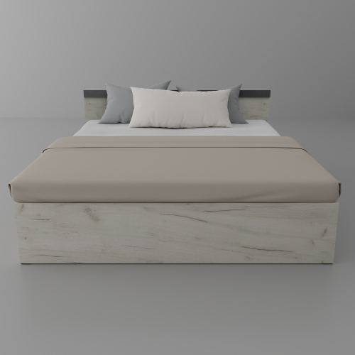 Ліжко двоспальне без вкладу Неман СІМПЛ 160х200 Дуб Крафт білий