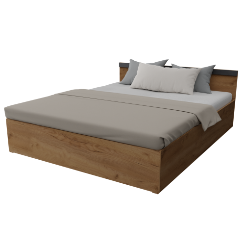 Ліжко двоспальне без вкладу Неман СІМПЛ 160х200 Дуб Крафт золотий