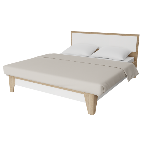 Ліжко Неман СКАНДІ 160х200 Дуб пісочний/Білий