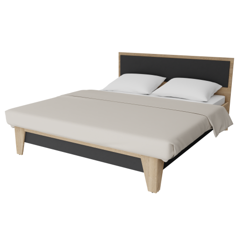 Ліжко Неман СКАНДІ 160х200 Дуб пісочний/Графіт