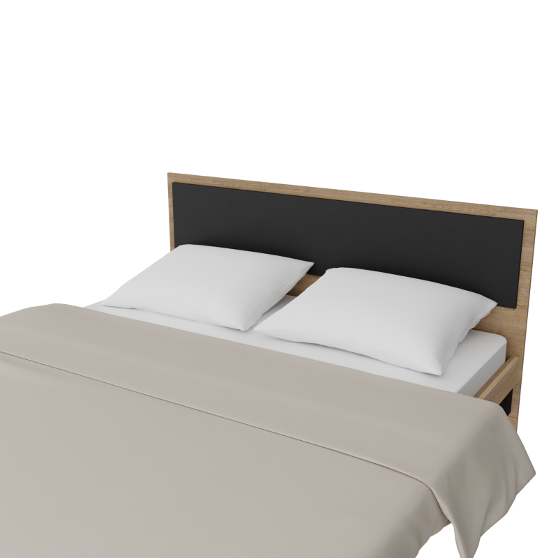 Ліжко Неман СКАНДІ 160х200 Дуб пісочний/Графіт