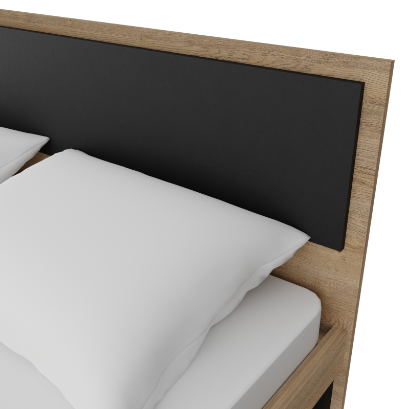 Ліжко Неман СКАНДІ 160х200 Дуб пісочний/Графіт