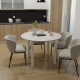 Обідній круглий стіл Неман ЕЛЬ Дуб крафт білий/Білий