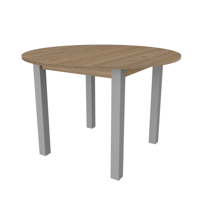 Обідній круглий стіл Неман ЕЛЬ Дуб пісочний/Сірий