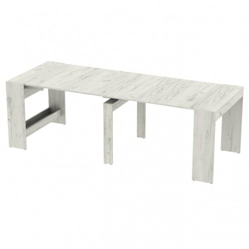 Обідній розсувний стіл для кухні Неман ПІТОН Лайт Дуб крафт білий