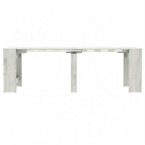 Обідній розсувний стіл для кухні Неман ПІТОН Лайт Дуб крафт білий