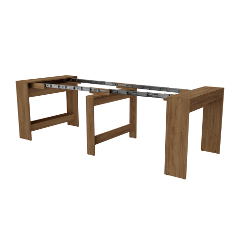 Обідній розсувний стіл для кухні Неман ПІТОН Лайт Дуб крафт золотий