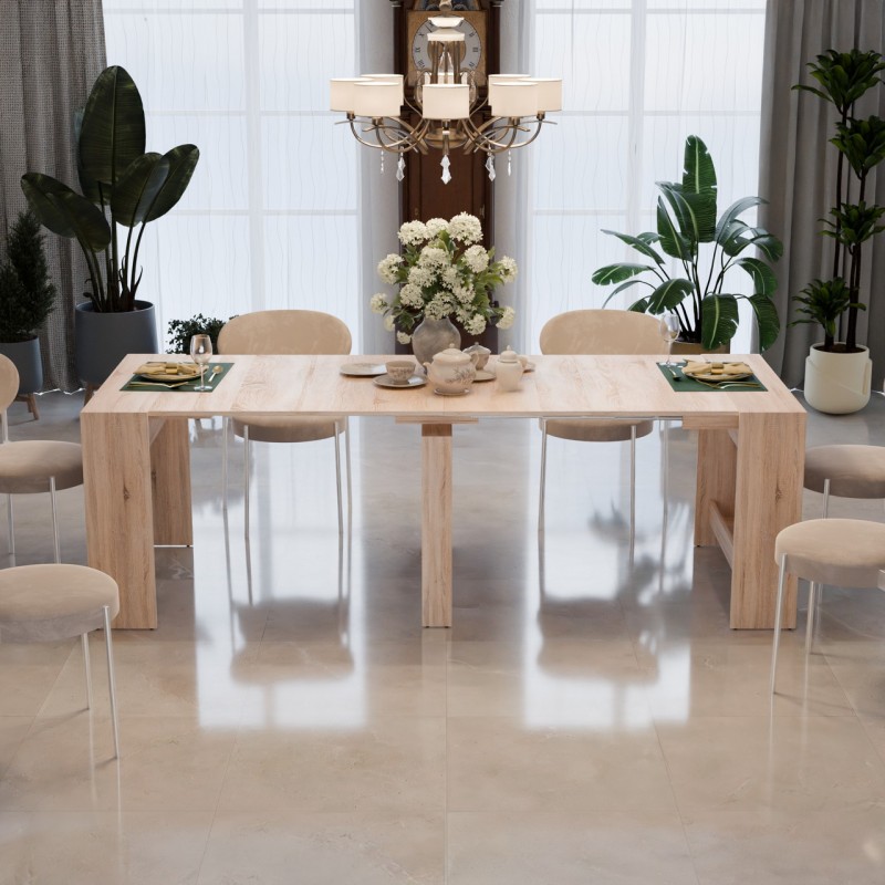 Обідній розсувний стіл для кухні Неман ПІТОН Лайт Дуб Сонома