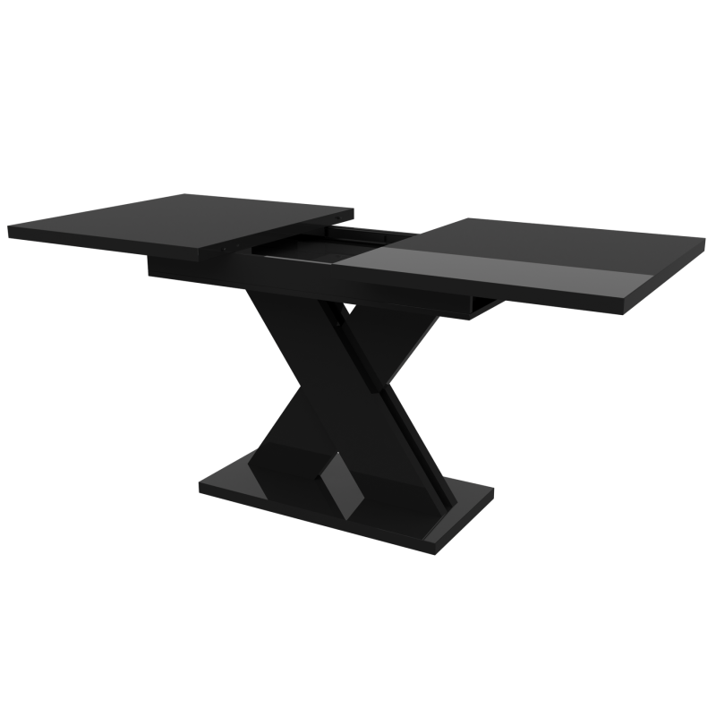 Обідній розсувний стіл Неман ЛАМАР МДФ Чорний глянець
