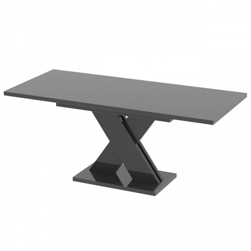 Обідній розсувний стіл Неман ЛАМАР МДФ Сірий глянець