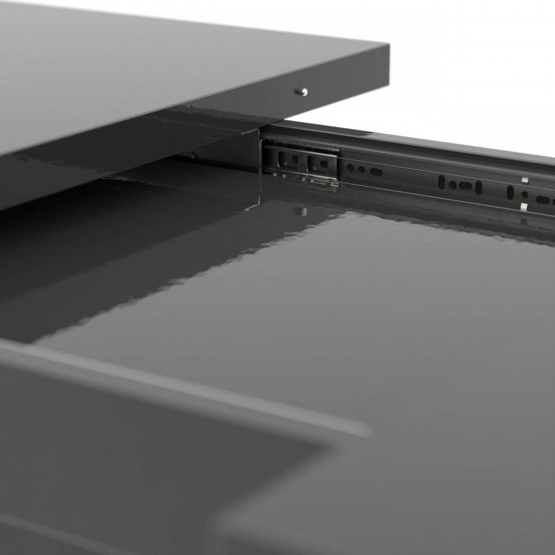 Обідній розсувний стіл Неман ЛАМАР МДФ Сірий глянець