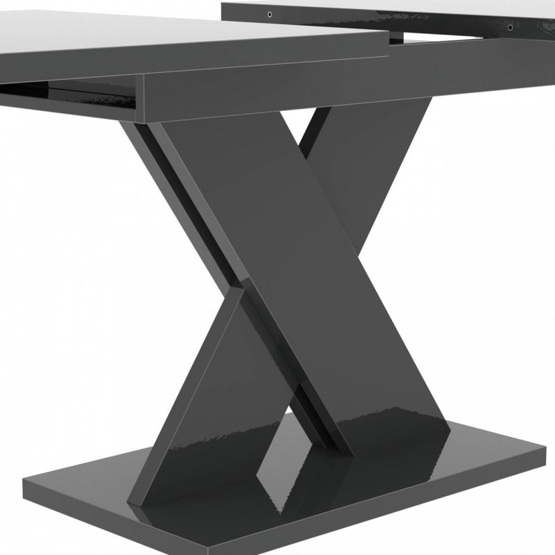 Обідній розсувний стіл Неман ЛАМАР МДФ Сірий глянець