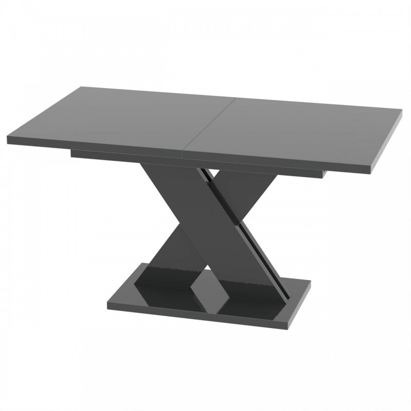 Обідній розсувний стіл Неман ЛАМАР МДФ Сірий глянець