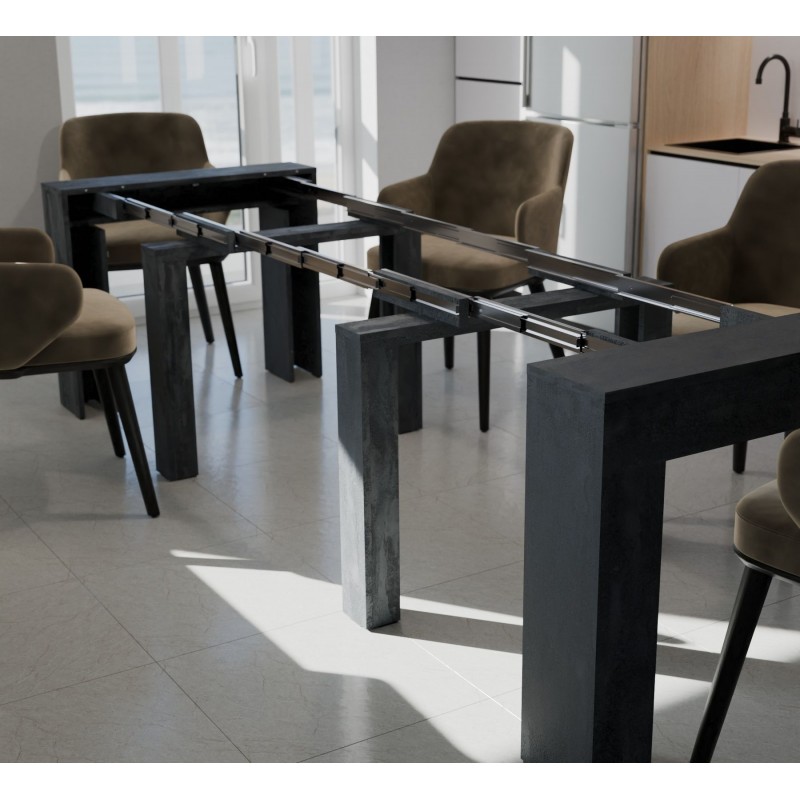 Обідній розсувний стіл Неман ПІТОН Люкс Вугільний камінь