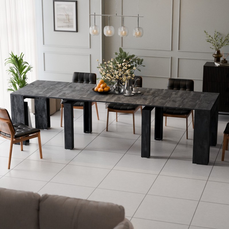 Обідній розсувний стіл Неман ПІТОН Люкс Вугільний камінь