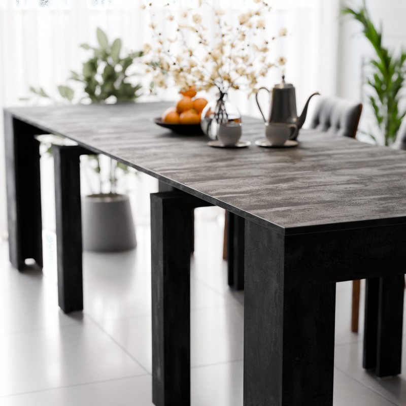 Обідній розсувний стіл Неман ПІТОН Люкс Вугільний камінь