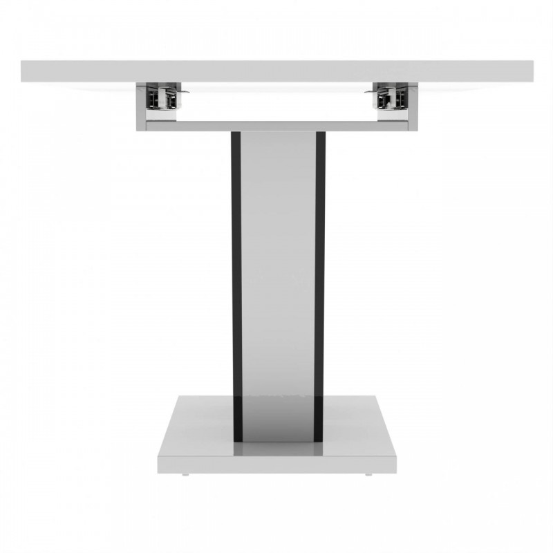 Обідній розсувний стіл Неман РОЙ МДФ Білий/Чорний глянець