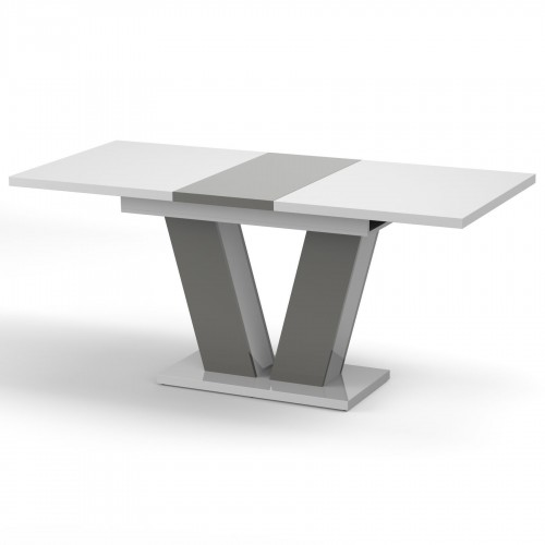 Обідній розсувний стіл Неман РОЙ МДФ Білий/Сірий глянець